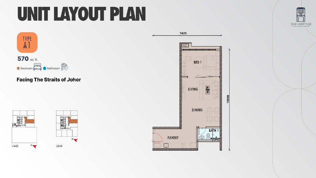 One Heritage Type A1 floor plan